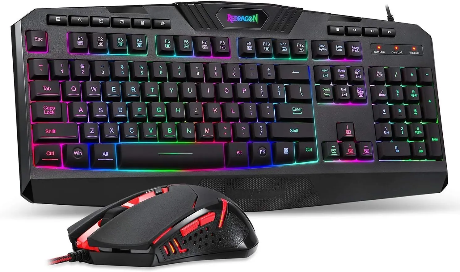 Redragon S101 Gaming Keyboard, M601 Mouse, RGB Backlit Gaming Keyboard, Programmable Backlit Mouse, Value Combo Set [New Version]