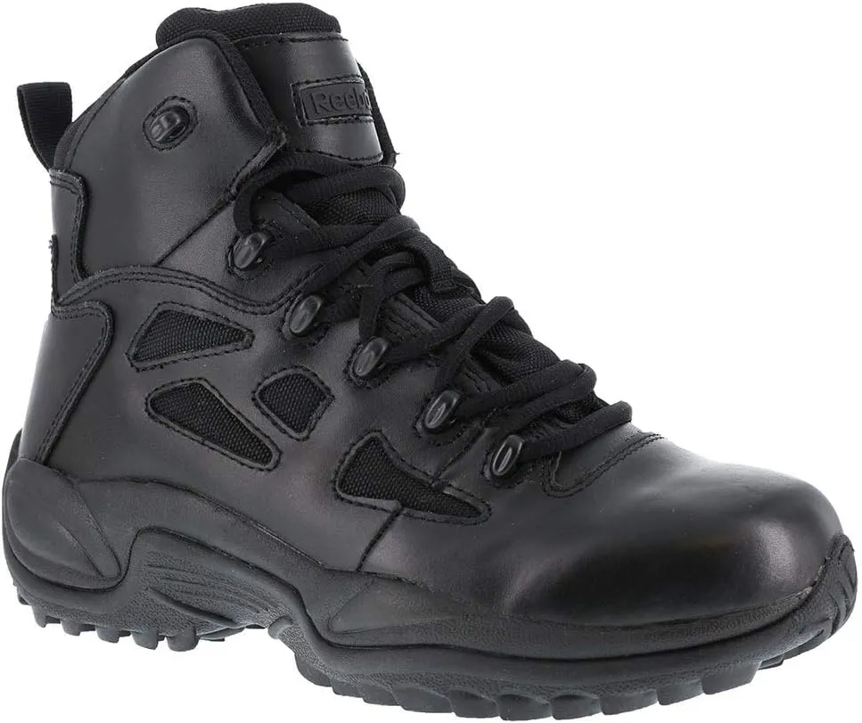Reebok Work Men's Rapid Response RB Safety Toe 6" Stealth Boot with Side Zipper Military & Tactical