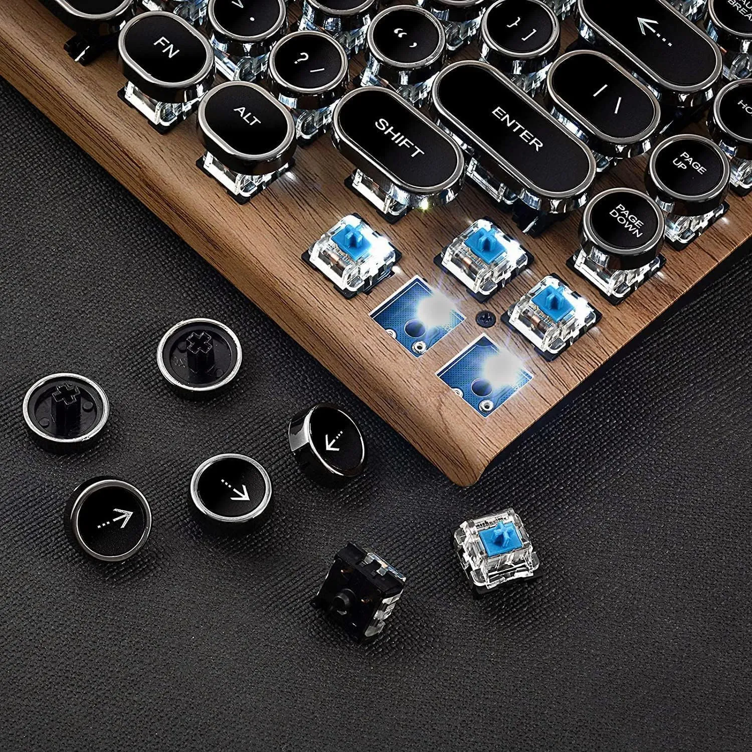 Retro Typewriter Mechanical Keyboard with RGB Lighting