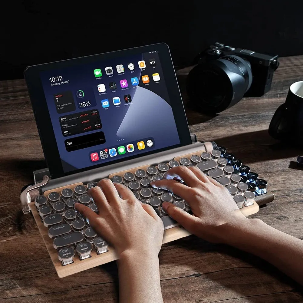 Retro Typewriter Mechanical Keyboard with RGB Lighting