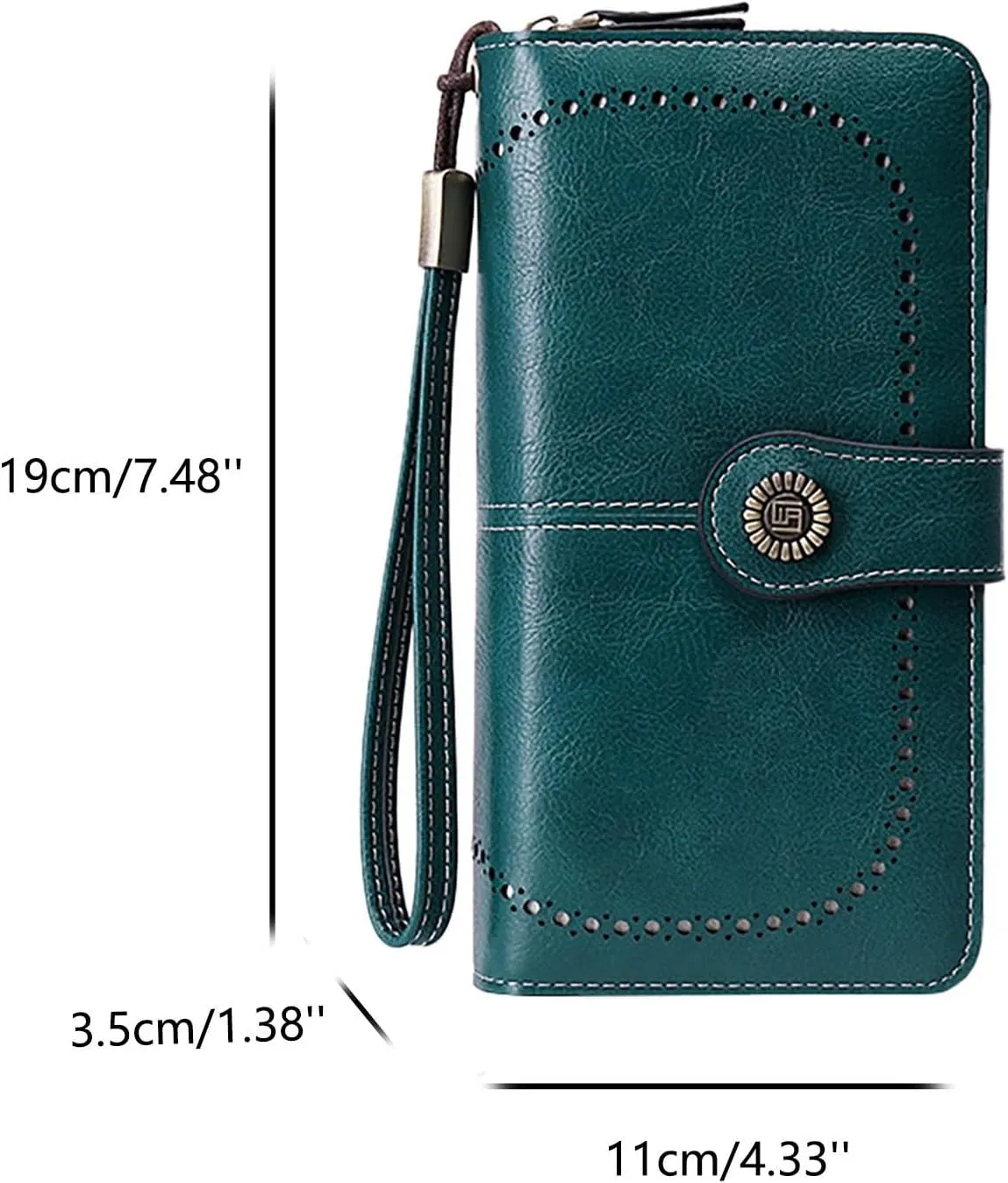 Rfid Wallet Women, Leather Wallet Wristlet, Large Capacity Bifold Rfid Blocking Zip Around Clutch Purses Credit Card Wallet