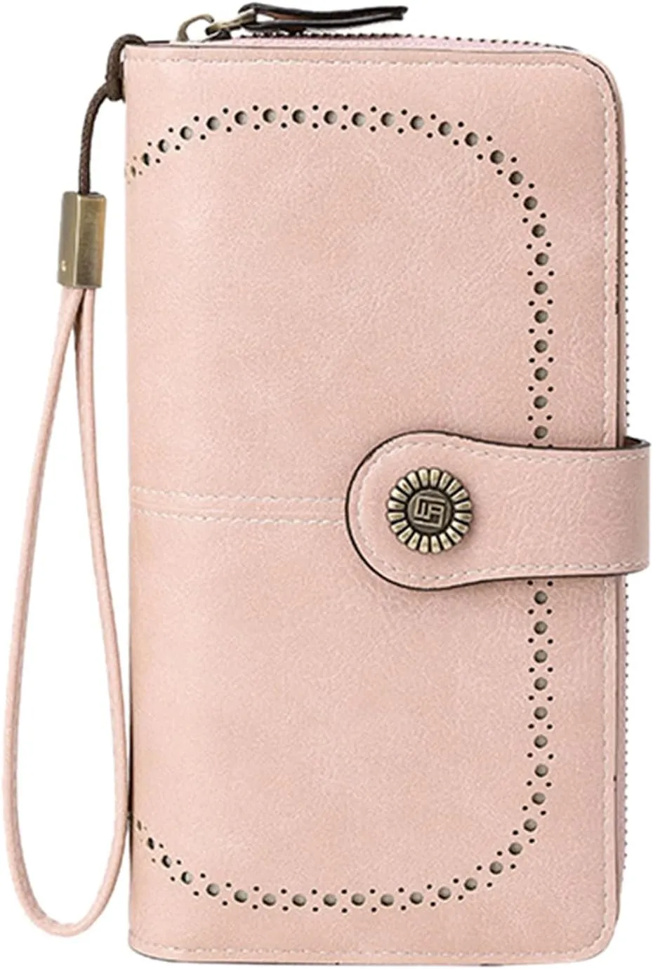 Rfid Wallet Women,Leather Wallet Women Wristlet,Zip Around Bifold Large Capacity Rfid Blocking Clutch Purses Credit Card Holder,Travel Wallet for Girls Ladies Mom Women
