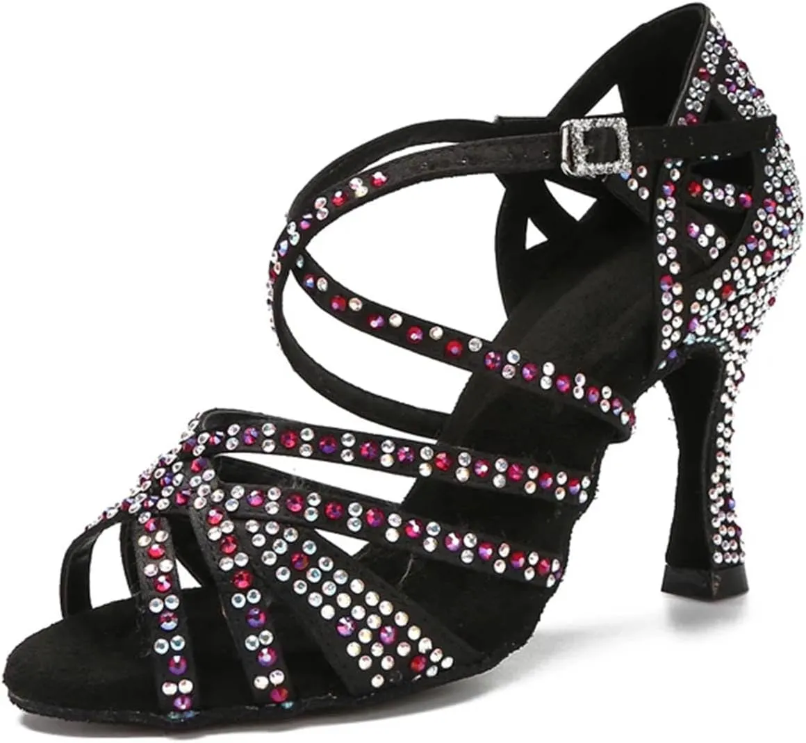 Rhinestone Dance Sneakers - Rumba/Samba Ballroom Shoes for Wedding (9CM/3.54")