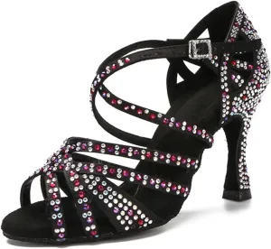 Rhinestone Dance Sneakers - Rumba/Samba Ballroom Shoes for Wedding (9CM/3.54")