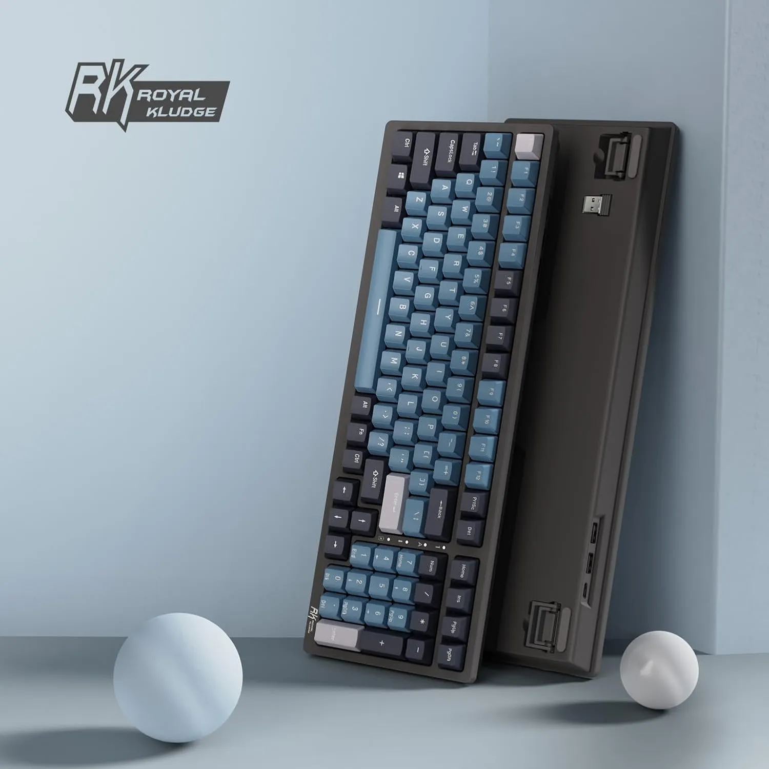 RK ROYAL KLUDGE RK98 Wireless Mechanical Keyboard, Triple Mode 2.4G/BT5.1/USB-C Hot Swappable Keyboard with Number Pad, Pre-lubed Clicky Switches RGB Backlit Gaming Keyboard, Software Support