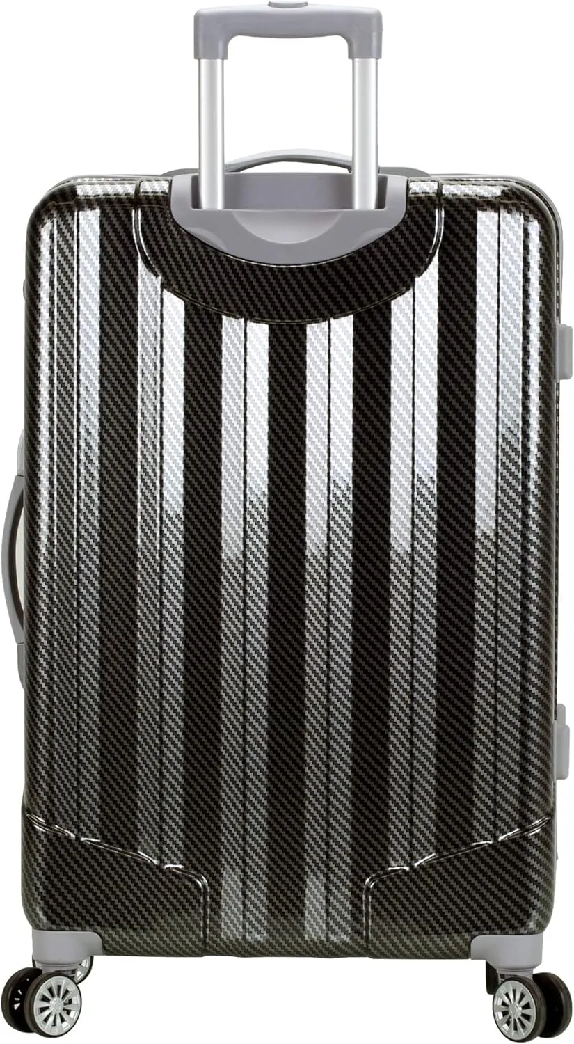 Rockland Barcelona Hardside 9 Travel Gear Luggage, Black, 3-Piece Set (22/24/28)