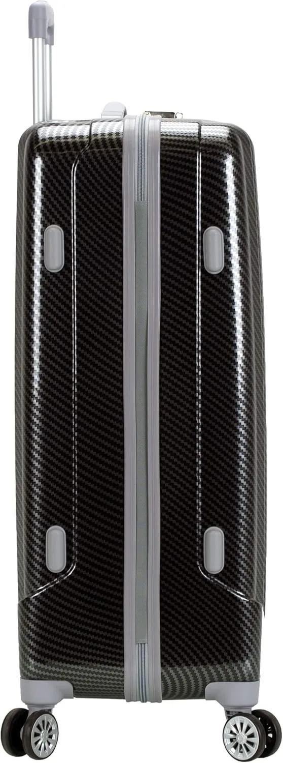 Rockland Barcelona Hardside 9 Travel Gear Luggage, Black, 3-Piece Set (22/24/28)