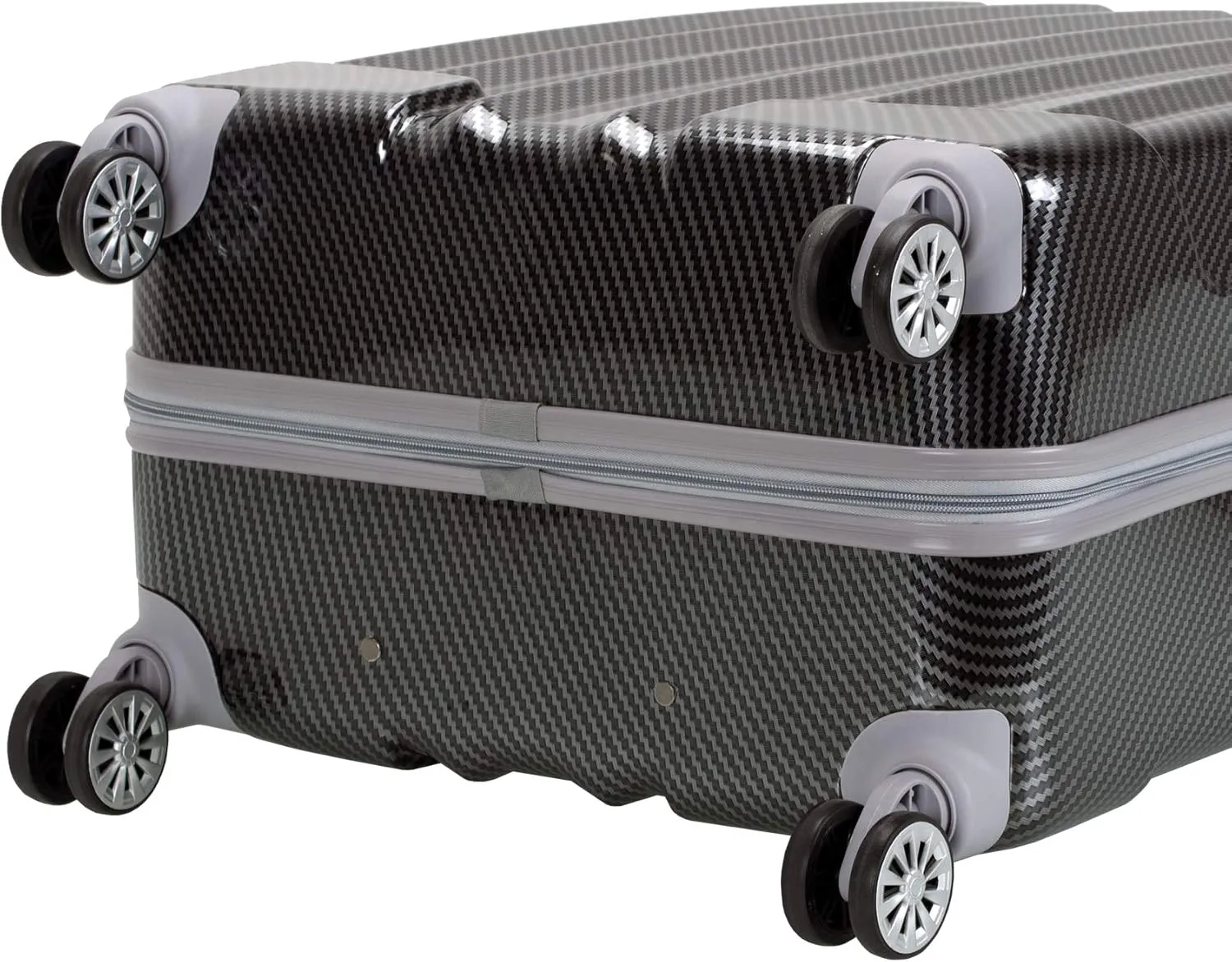 Rockland Barcelona Hardside 9 Travel Gear Luggage, Black, 3-Piece Set (22/24/28)