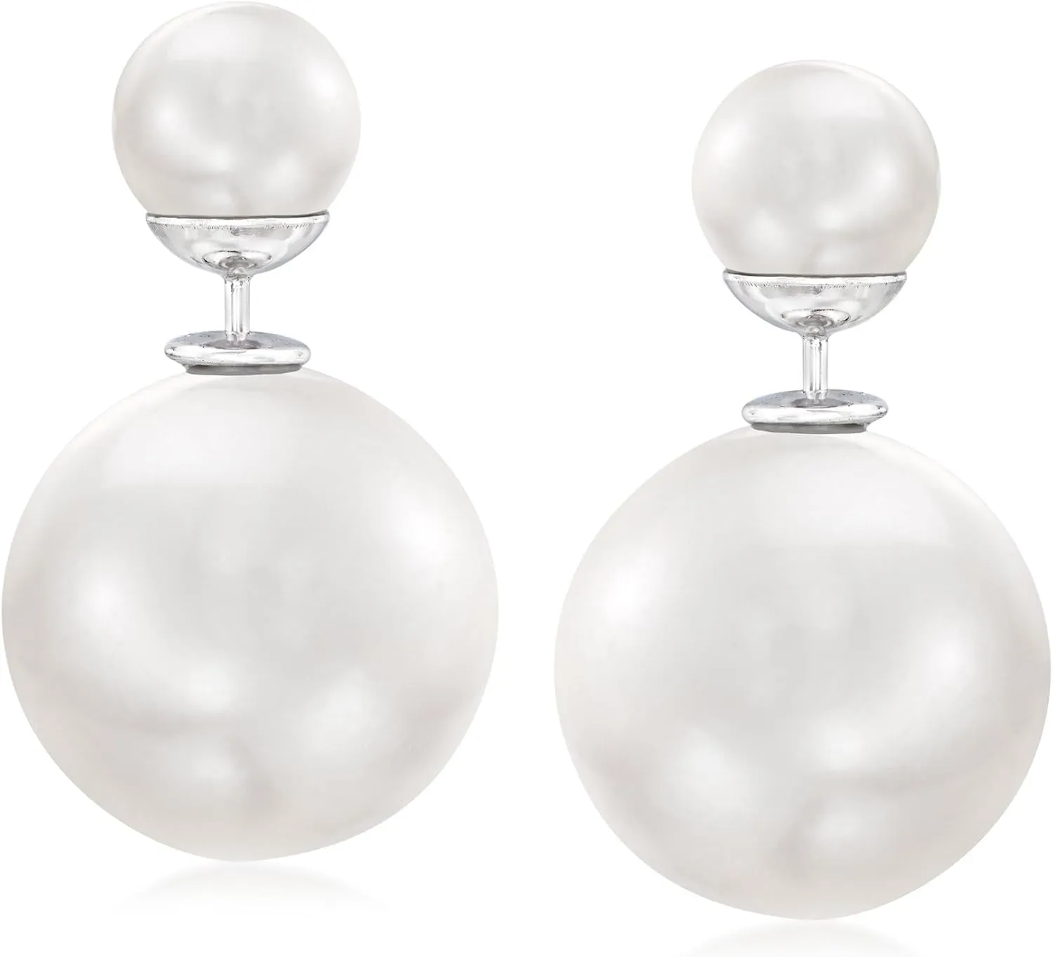Ross-Simons 8-16mm Shell Pearl Front-Back Earrings in Sterling Silver