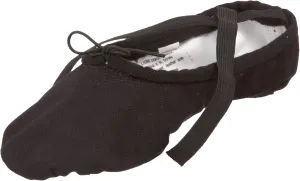 SANSHA womens Pro 1 Canvas Ballet Slipper dance shoes, Black, 14 Wide US