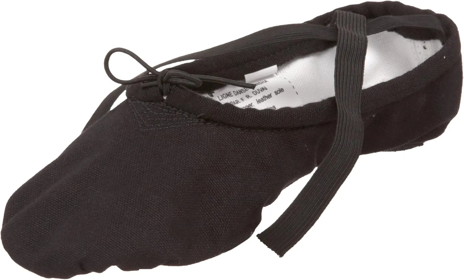 SANSHA womens Pro 1 Canvas Ballet Slipper dance shoes, Black, 14 Wide US
