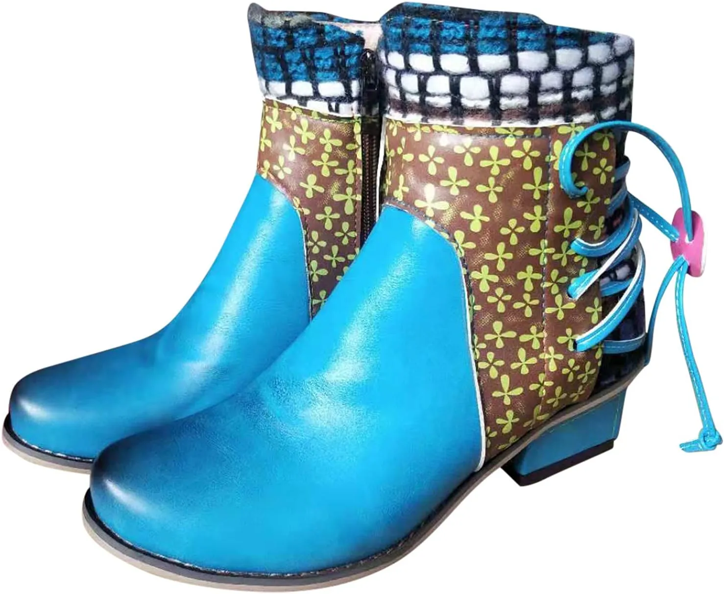 SBGMoSJ Ankle Boots Wedge for Women Leather High Heel Ankle Boots for Women Sexy Blowfish Wedge Booties for Women Short Brown Winter Boots for Women Botas Para Mujer Elegantes Bajitas
