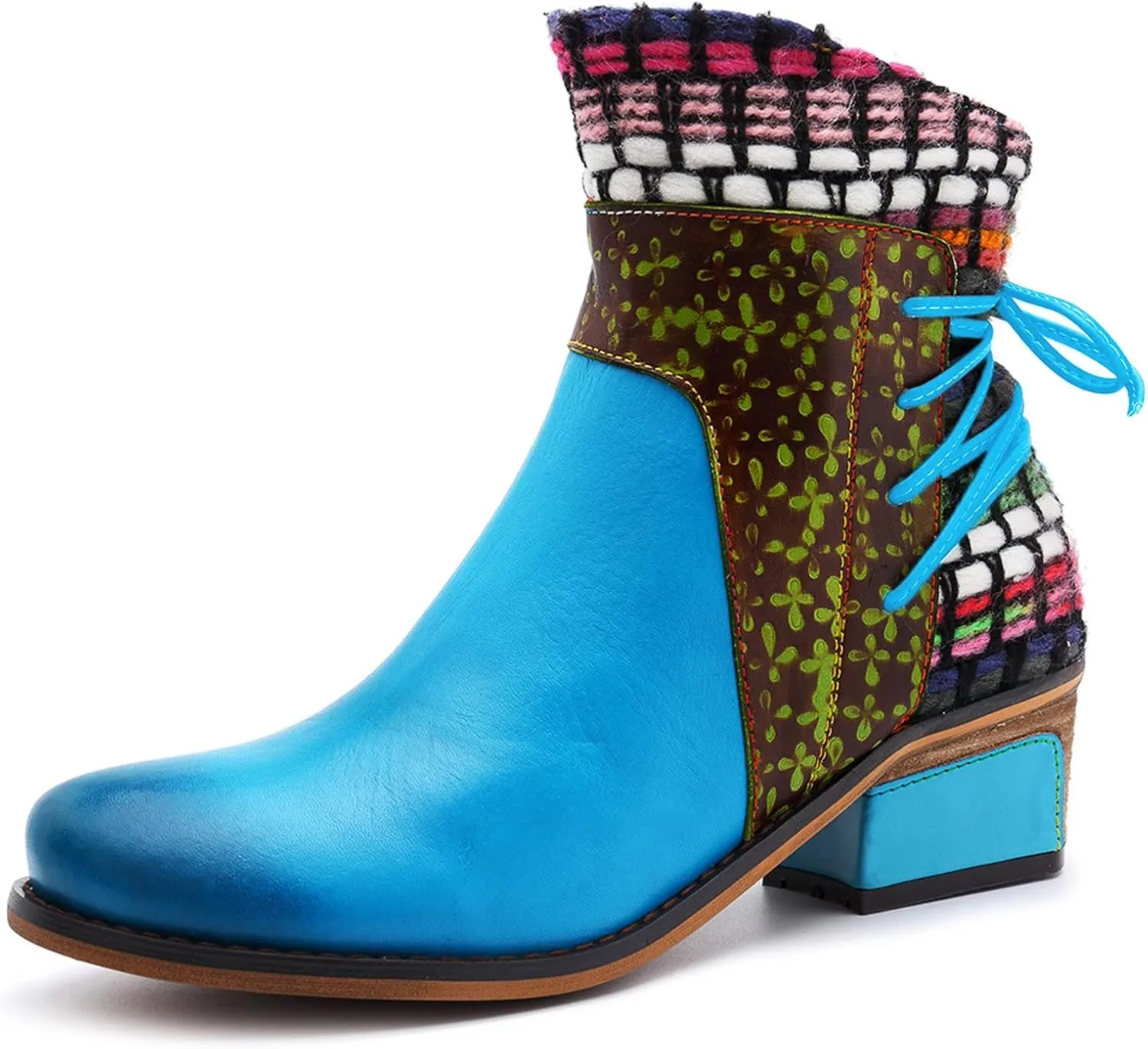 SBGMoSJ Ankle Boots Wedge for Women Leather High Heel Ankle Boots for Women Sexy Blowfish Wedge Booties for Women Short Brown Winter Boots for Women Botas Para Mujer Elegantes Bajitas