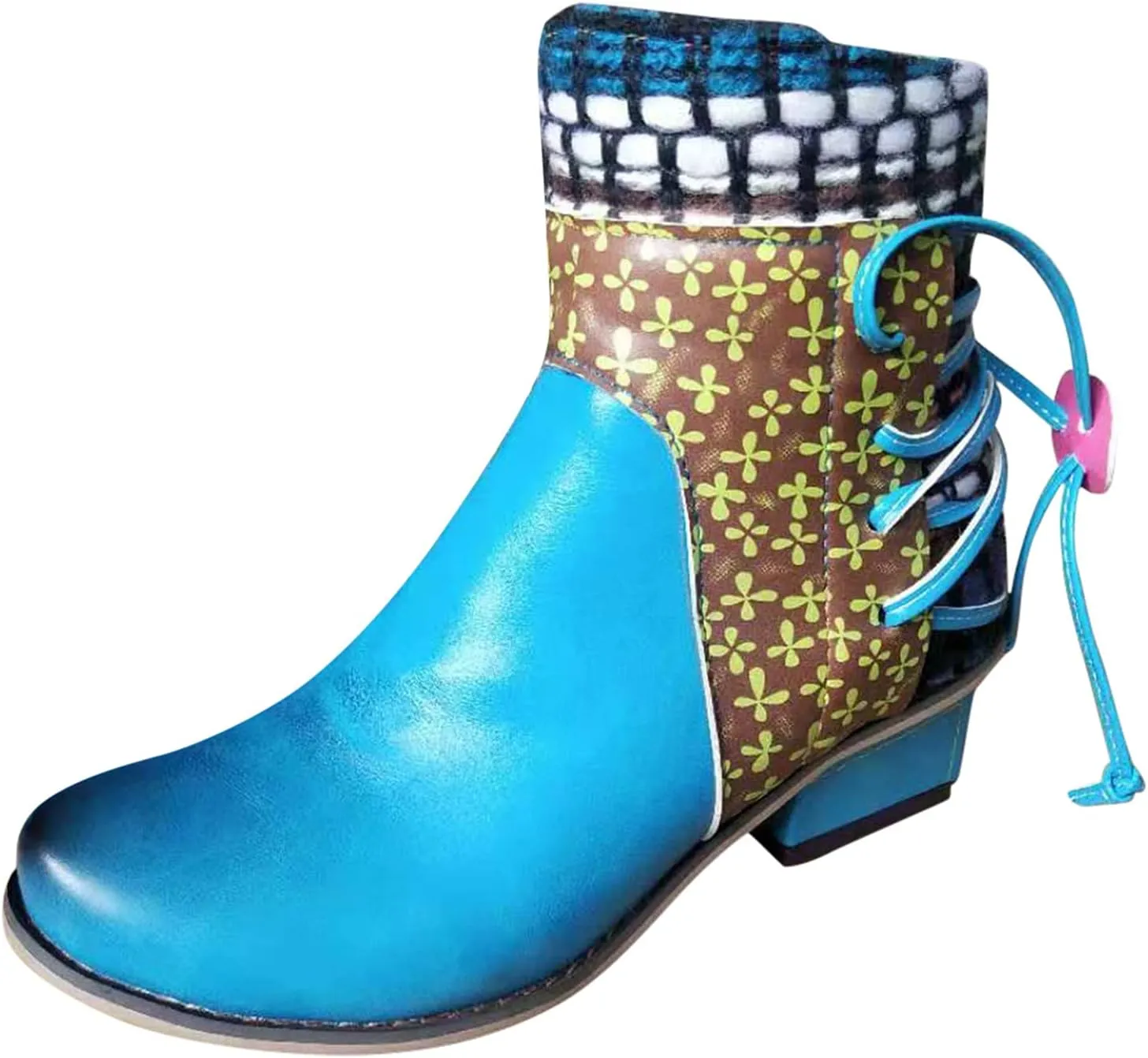 SBGMoSJ Ankle Boots Wedge for Women Leather High Heel Ankle Boots for Women Sexy Blowfish Wedge Booties for Women Short Brown Winter Boots for Women Botas Para Mujer Elegantes Bajitas