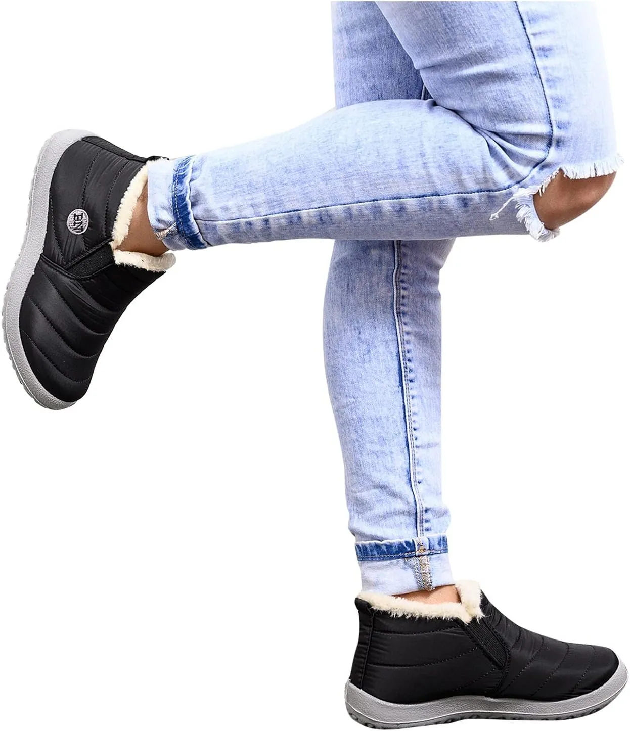 SBGMoSJ Waterproof Winter Boots Women Orthotic Womens Winter Boots Wide Ankle Womens Winter Booties with Fur Womens Waterproof Ankle Boots for Walking Boots for Women Winter