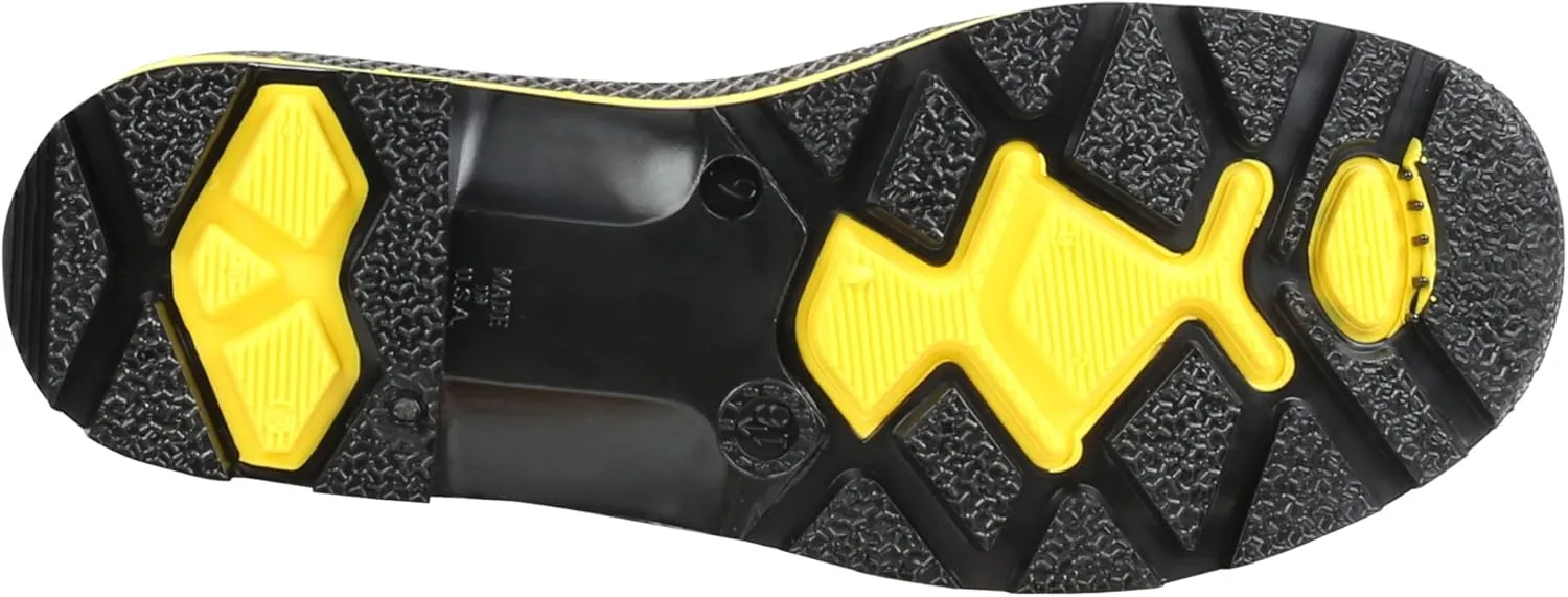 Servus Pro 15" PVC Chemical-Resistant Steel Toe Men's Work Boots, Gray, Yellow & Black (75101), 12