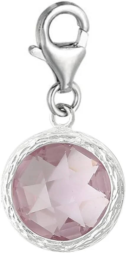 Sexy Sparkles Clip on Birthstone Charm Dangle Pendant for European Clip on Charm Jewelry with Lobster Clasp