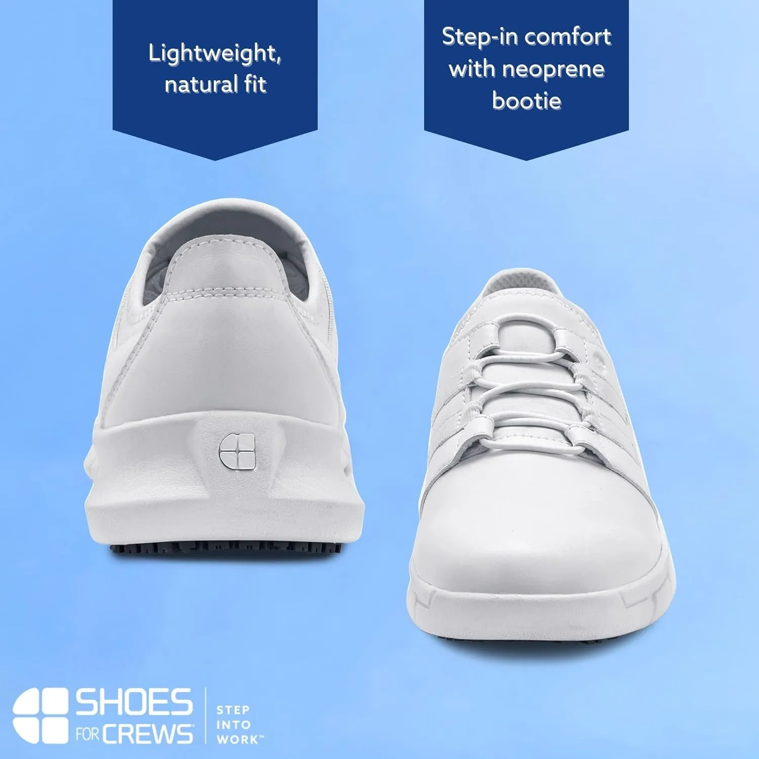 Shoes for Crews LILA Karina, Women's Lightweight Work Shoes, Slip Resistant, Water Resistant, Black or White