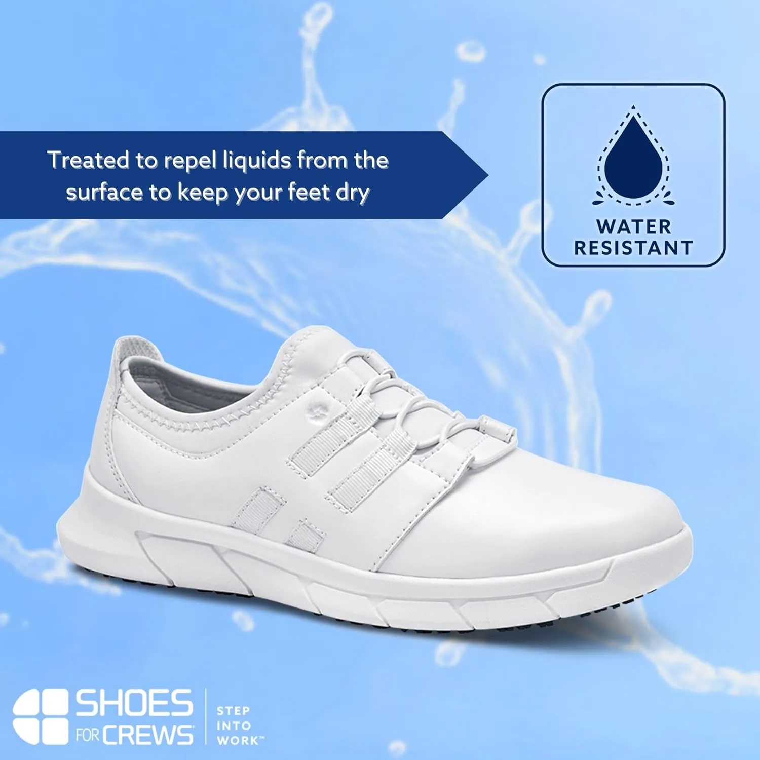 Shoes for Crews LILA Karina, Women's Lightweight Work Shoes, Slip Resistant, Water Resistant, Black or White