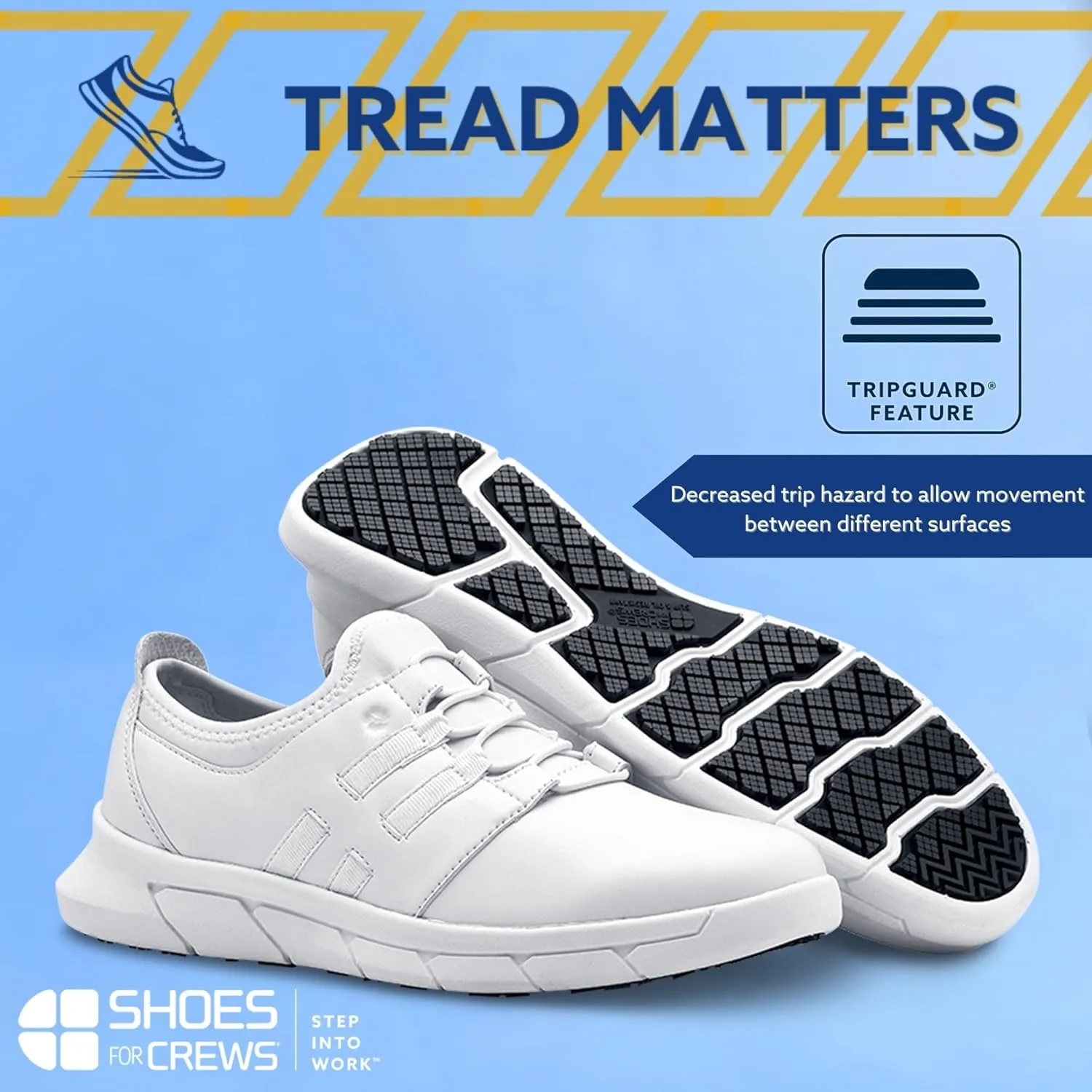 Shoes for Crews LILA Karina, Women's Lightweight Work Shoes, Slip Resistant, Water Resistant, Black or White