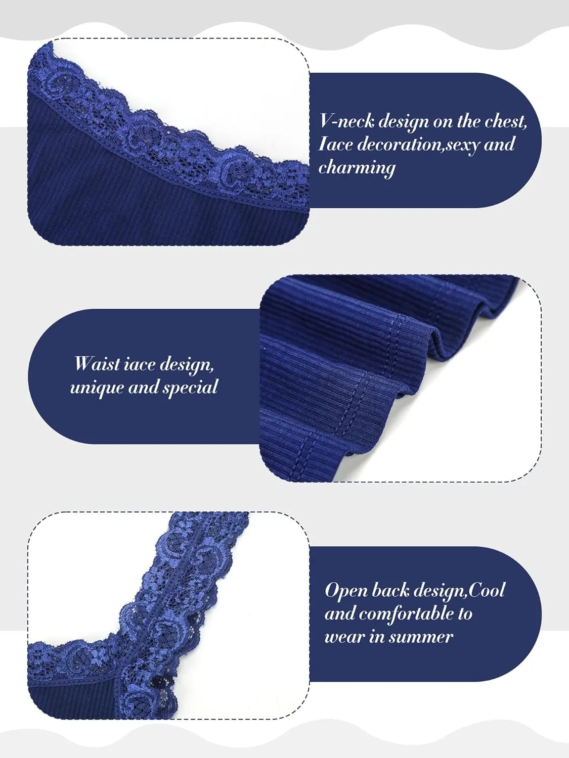 Sintege 3 Pcs Women's Lace Patchwork Tank Top Lace Camisole Tank Sleeveless Cami Crop Lacework Trim Y2k Tops