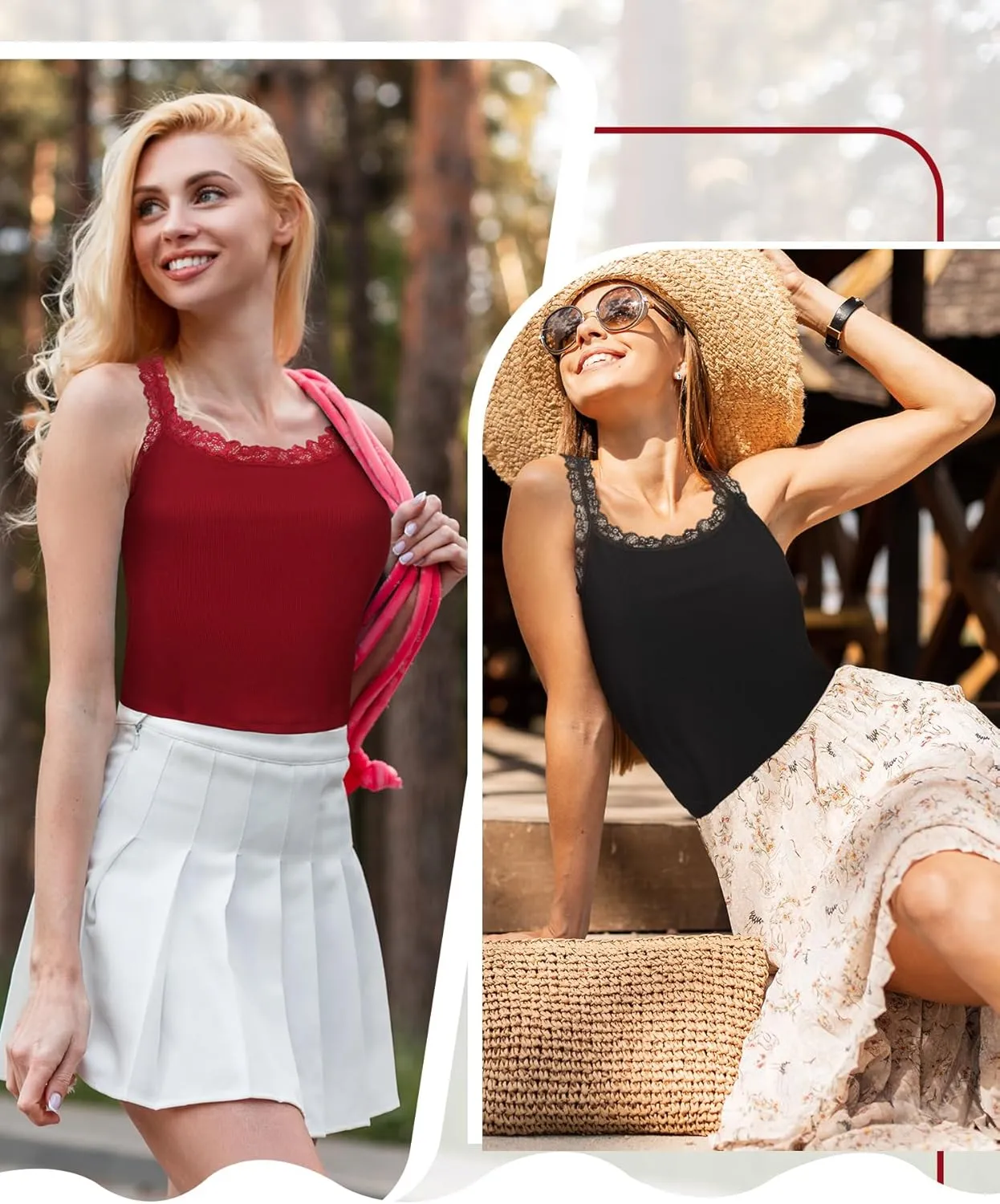 Sintege 3 Pcs Women's Lace Patchwork Tank Top Lace Camisole Tank Sleeveless Cami Crop Lacework Trim Y2k Tops