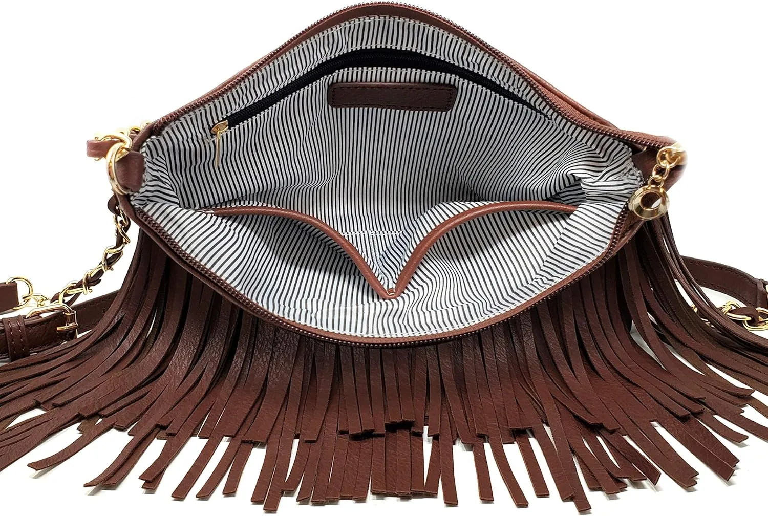 Solene Fringe Crossbody Shoulder Bag with Strap, Tassel Messenger bag, Country Style Western Fringe Purse for Women