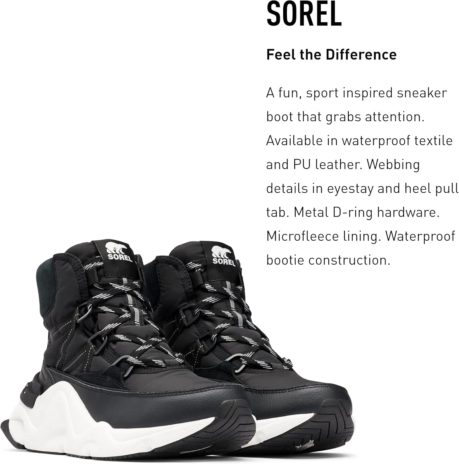Sorel Women's Kinetic RNEGD Storm Boot  Waterproof Textile & PU Leather Winter Boots