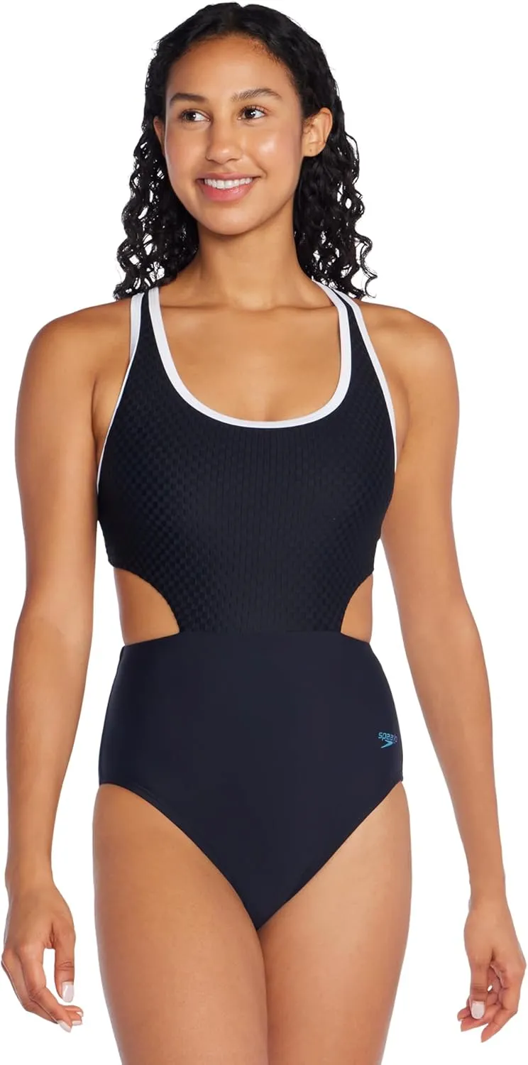 Speedo Women's Swimsuit One Piece Racerback Cut Out