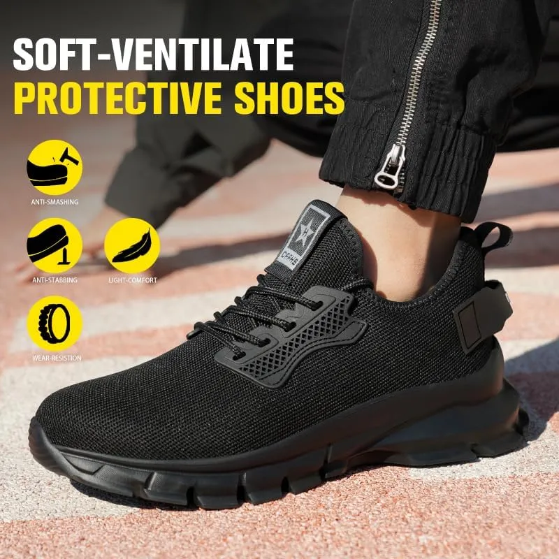 Steel Toe Shoes for Men Women Work Shoes Safety Sneakers Shoes Comfortable Lightweight Puncture Proof Slip Shoes