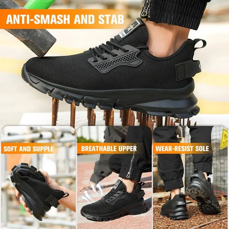 Steel Toe Shoes for Men Women Work Shoes Safety Sneakers Shoes Comfortable Lightweight Puncture Proof Slip Shoes