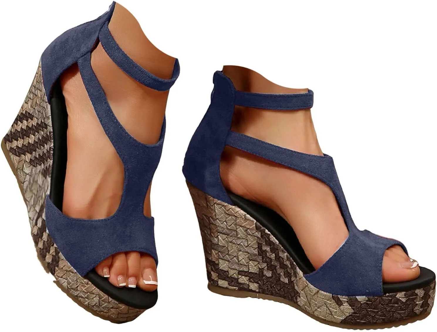 Summer Sandals for Women 2025 Dressy Orthopedic Wedge Sandal Open Toe Espadrilles Comfort Ankle Strap Platform Casual Outdoor Boho Beach Vacation Party Wedding Shoes