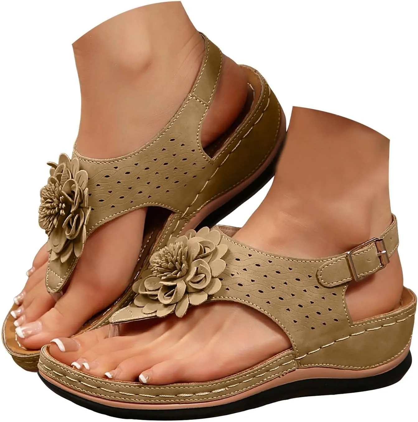Summer Sandals for Women 2025 Women's Arch Support Flip Flops Comfortable Orthopedic Sandal Dressy Orthotic Thong Slides Ladies Slip on Slippers for Walking Beach Vacation