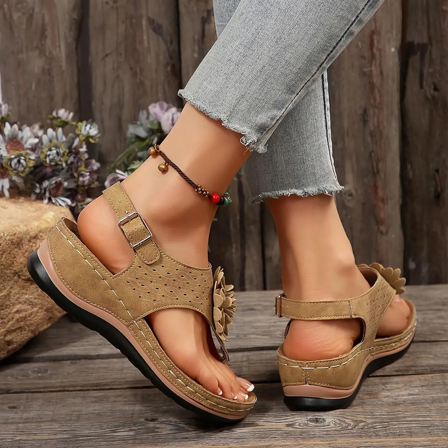 Summer Sandals for Women 2025 Women's Arch Support Flip Flops Comfortable Orthopedic Sandal Dressy Orthotic Thong Slides Ladies Slip on Slippers for Walking Beach Vacation