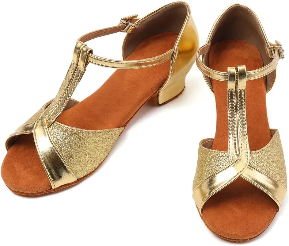 SWDZM Girls & Women's Satin Latin Dance Shoes Professional Ballroom Salsa Practice Performance Dancing Shoes Model XGG
