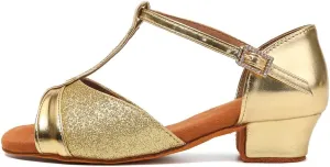 SWDZM Girls & Women's Satin Latin Dance Shoes Professional Ballroom Salsa Practice Performance Dancing Shoes Model XGG