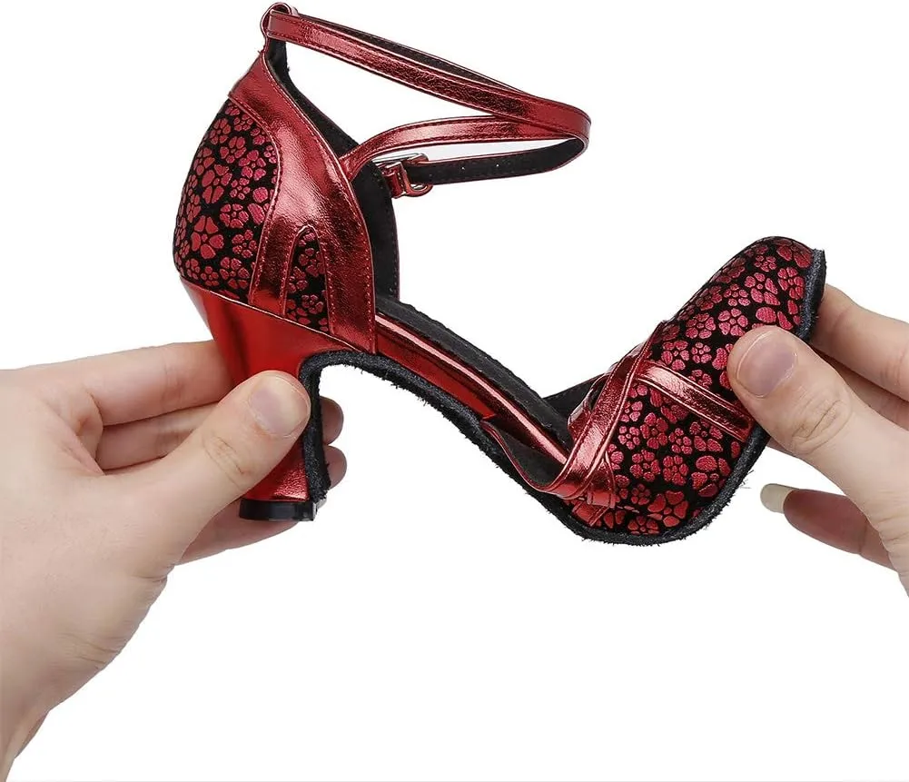 SWDZM Women's Latin Dance Shoes Closed Toe Salsa Tango Ballroom Party Practice Performance Dance Shoes Model-CMJ515