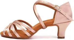 SWDZM Women's Latin Dance Shoes Open-Toe Silk Salsa Tango Ballroom Professional Practice Performance Dance Shoes USWH1213 1217