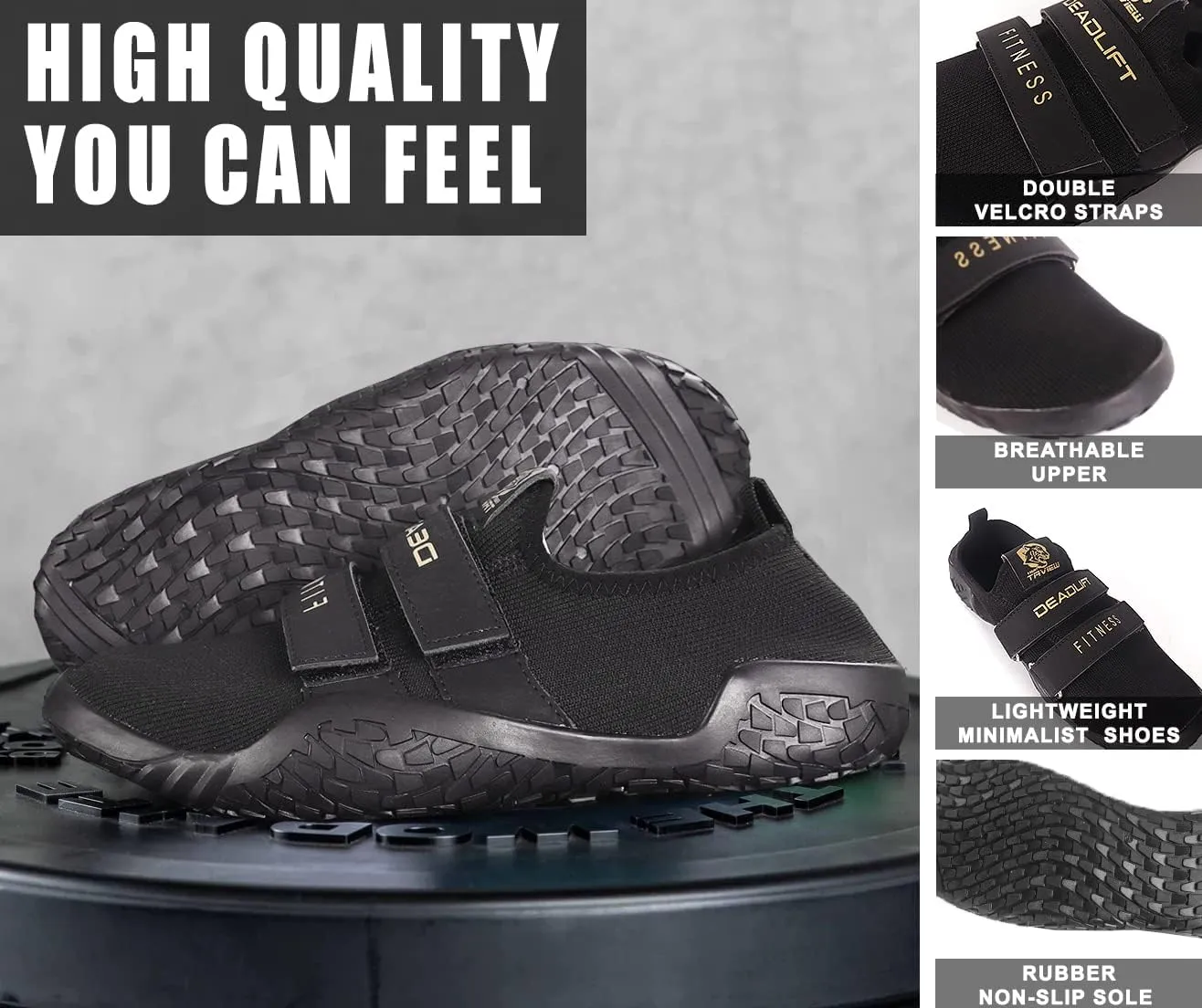 TAVIEW Deadlift Shoes - Non-Slip Weightlifting Shoes for Powerlifting, Deadlifting & Crossfit