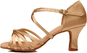 TDA Women's Ankle Strap Fashion Mid Heel Knot
