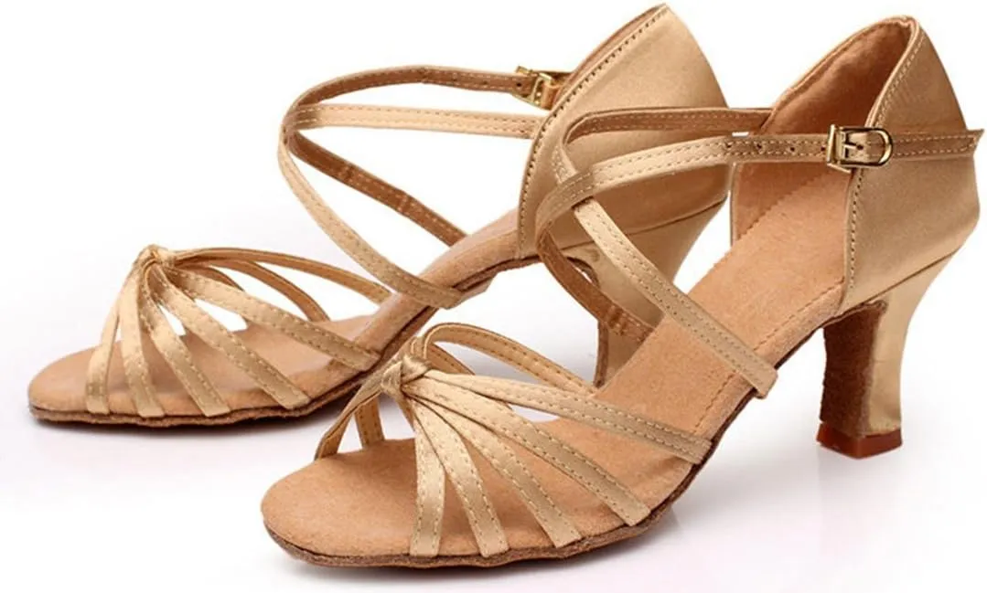TDA Women's Ankle Strap Fashion Mid Heel Knot
