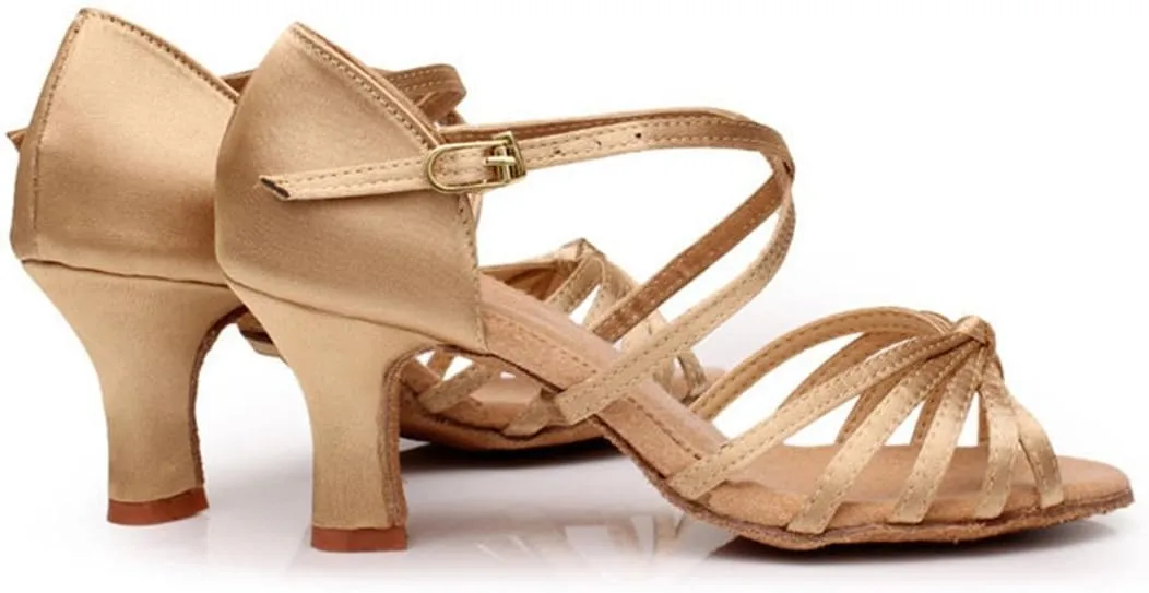 TDA Women's Ankle Strap Fashion Mid Heel Knot