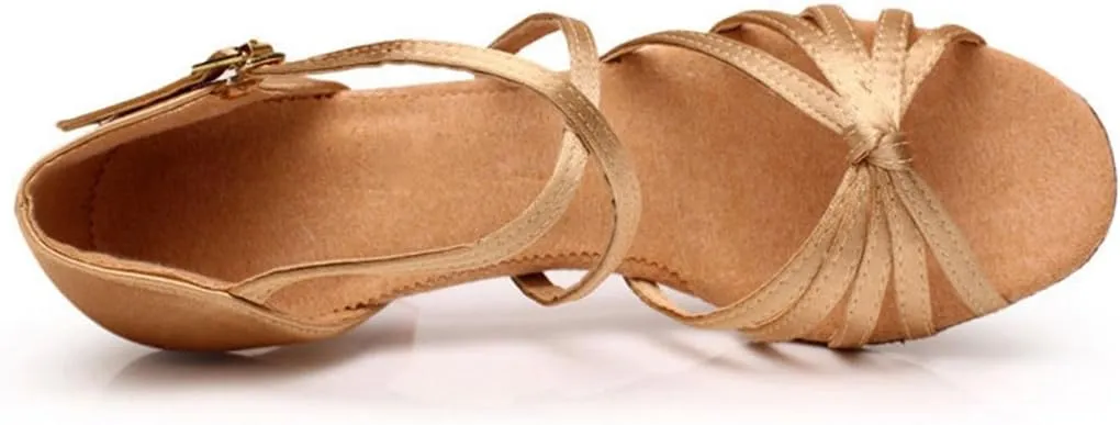 TDA Women's Ankle Strap Fashion Mid Heel Knot