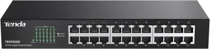 Tenda TEG1024D, 24 Port Gigabit Switch, Unmanaged Rackmount Ethernet Switch 24 Port with Traffic Optimization, Plug & Play, Fanless Quiet & Metal Design Network Switch, Limited Lifetime Protection