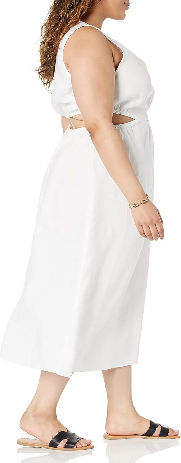 The Drop Women's Sade Linen Cut Out Midi