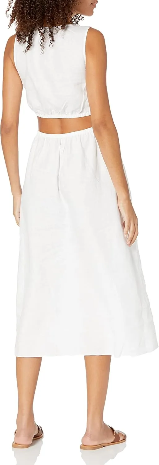 The Drop Women's Sade Linen Cut Out Midi