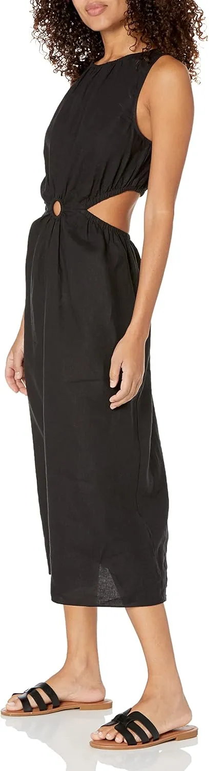 The Drop Women's Sade Linen Cut Out Midi