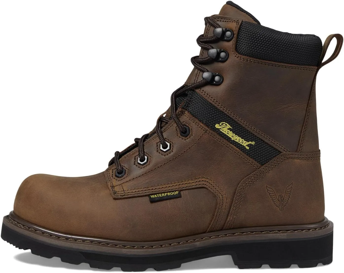 Thorogood Job-Site Series 8" Composite Safety Toe Waterproof Leather Work Boots for Men with Slip-Resistant Outsole