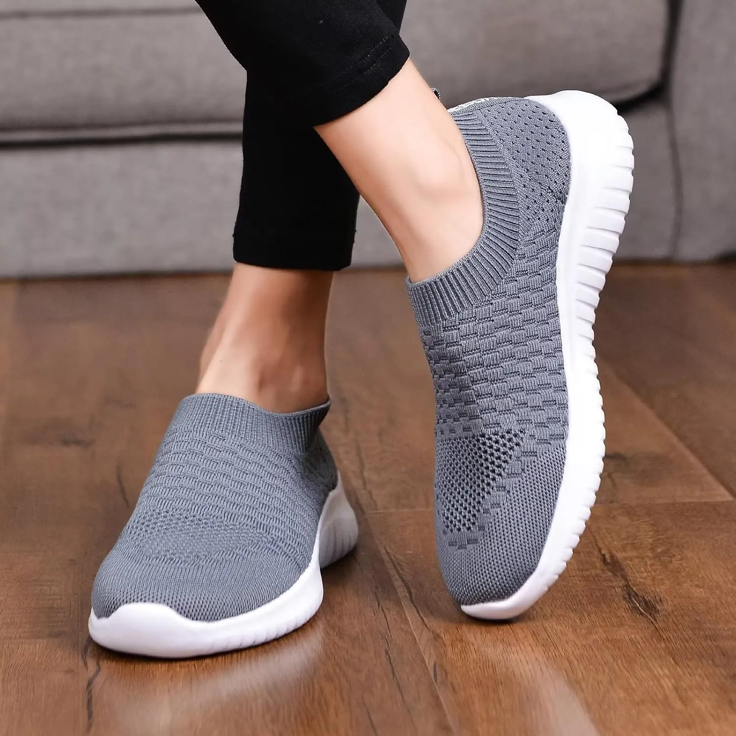 TIOSEBON Women's Athletic Walking Shoes Slip On Casual Mesh-Comfortable Tennis Workout Sneakers