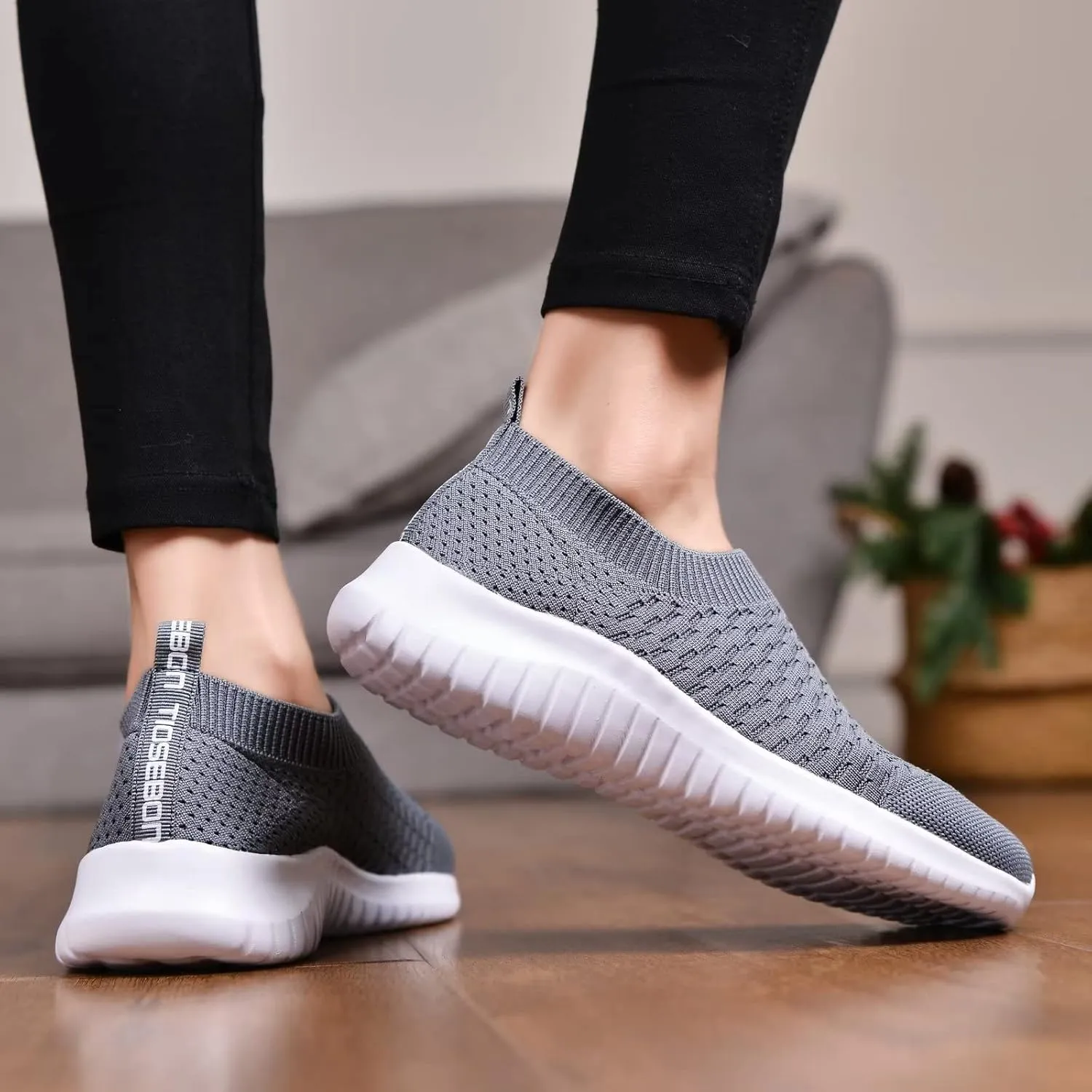 TIOSEBON Women's Athletic Walking Shoes Slip On Casual Mesh-Comfortable Tennis Workout Sneakers